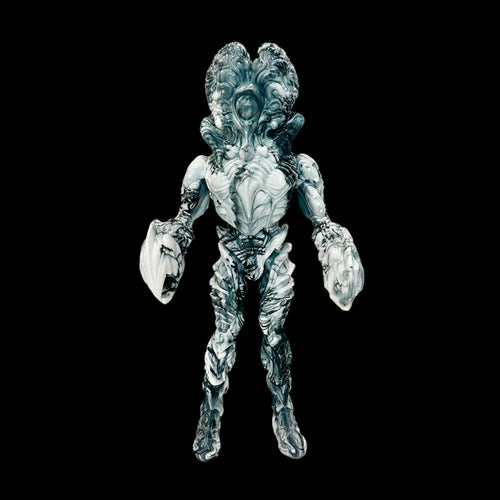 Alien Xam Black & white marbled 13 inches tall, Paul Komoda design/sculpt by Maxtoy