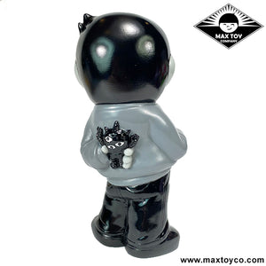 Max Boy mascot Retro Grey scale version kaiju monster