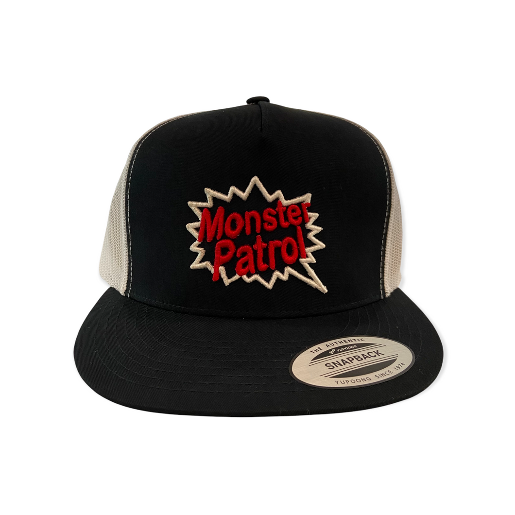 Monster Patrol Mesh Snapback Hat (Red x White)